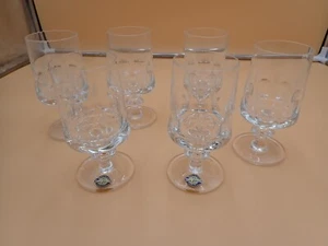 Set - 6 Beautiful German Kaspar Bleikristall Engraved Footed 24% Crystal Goblets - Picture 1 of 7