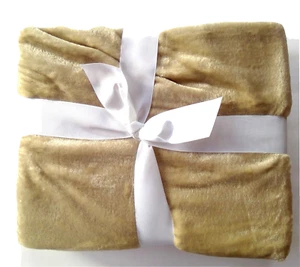 HOME ESSENTIALS Velvet Plush Throw Blanket Taupe Beige 50 x 60 Cozy Gift NWT - Picture 1 of 2
