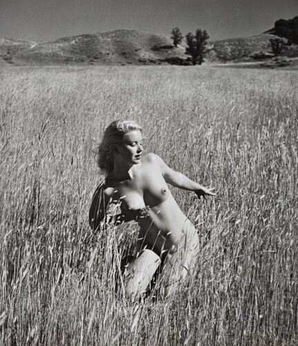 Andre De Dienes Nude Model Photo Silver Gelatin Print 1960 Joshua Tree Park, COA