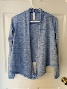 Ivivva Lululemon Fours A Charm Convertible Wrap Cardigan size 14 blue - Picture 1 of 5
