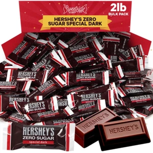 Hershey Zero Sugar - 2 Pounds - Special Dark Chocolate Candy Bulk Pack Individua - Picture 1 of 12