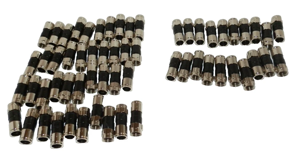 60 RG6 Coax Compression Connectors Universal Cable Fitting Ends Water Tight - Image 1 of 1