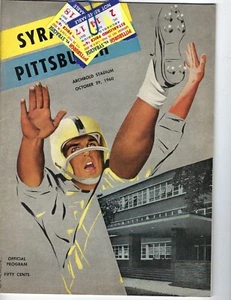 1960 football program Pitt Panthers Syracuse w/ 2 tickets Mike Ditka Ernie Davis - Picture 1 of 1