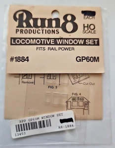 HO Scale Run 8 Productions Locomotive Window Set #1884 Fits Reolpower GP60M - Picture 1 of 1