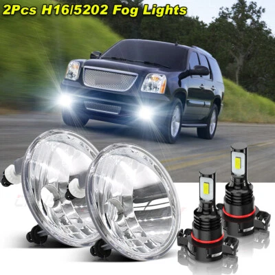 For GMC YUKON 2007-2013 2014 LED Fog Lights Front Bumper Lamp Clear Lens Left/R - Image 1 of 4