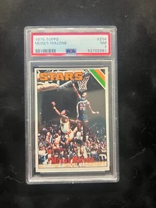 Topps #254 Moses Malone 1975 PSA casi nuevo 7 - Imagen 1 de 2