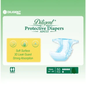 Diligent Adult Protective Diapers, Unisex, Medium (32"-44"), 100 Total Diapers - Picture 1 of 7