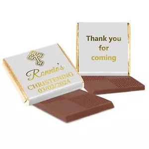 Personalised Chocolate Christening Baptism Favours Neapolitan Silver Gold Foils - Picture 1 of 20