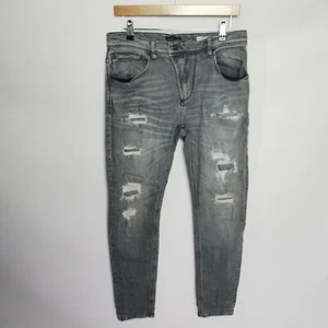 ~ Antony Morato ~ Tyler Carrot Stretch graue Herrenjeans ~ W 32" L 32" ~ Hosenschlitz mit Reißverschluss ~ - Bild 1 von 12