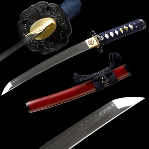 Polished 20'' Clay Tempered T10 Steel Japanese Samurai Tanto Sword Mini Katana - Picture 1 of 15