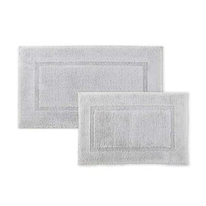 Hotel Style Organic Cotton Luxury 2-Piece Bath Rug Set, Platinum Silver - Picture 1 of 6