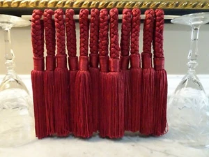 Borlas 8" - Vino Tinto - Juego de 12 - Tiradores de Cortina, Adornos, Colgantes, Extremos de Cinturón - Imagen 1 de 9