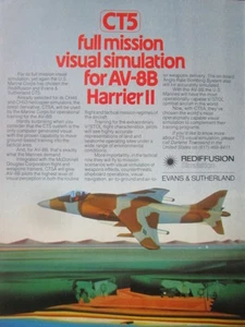 11/1982 PUB REDIFFUSION SIMULATION EVANS & SUTHERLAND AV-8B HARRIER II USMC AD - Imagen 1 de 1