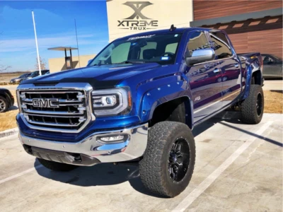 Juego de llamaradas de guardabarros de perno remache de bolsillo pintable para GMC Sierra 1500 2016-2018 Foto 1 de 4