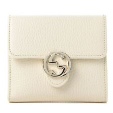 Gucci Elegant Ivory Leather Bifold Women's Wallet Authentic