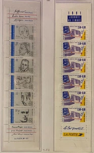 FRANCE, Stamps, 1991, Lot of 2 panes, total of 12 stamps, MNH - Picture 1 of 5