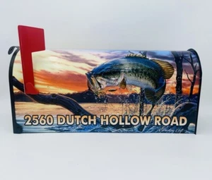 Bass fishing themed custom mailbox is the perfect gift for Mothers Day - Picture 1 of 23