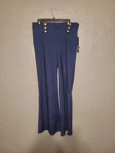 Xoxo Junior Damen marineblau weites Bein Hose goldene Knöpfe neu mit Etikett Größe 11/12 - Bild 1 von 10