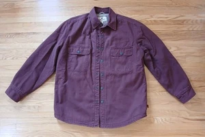 Chaqueta Woolrich Chore Para Hombre Mediana Forrada de Vellón Chaqueta de Trabajo Cabernet Rojo/Púrpura - Imagen 1 de 13