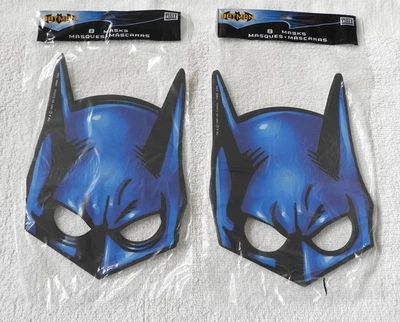 Lote de 2 paquetes de máscaras vintage de fiesta de cumpleaños de Batman 8 máscaras en cada paquete Foto 1 de 3