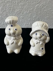 Vintage Pillsbury Doughboy Poppin Fresh & Poppie Fresh Keramik Salz Pfeffer Set 1988 - Bild 1 von 12