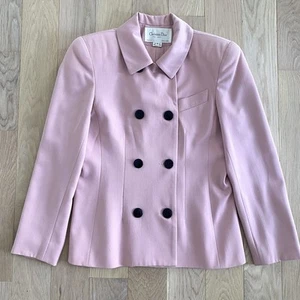Christian Dior Double Breasted Blazer Size 4 Wool Lined Dusty Pink - Picture 1 of 12