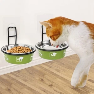 Elevated Cat Bowls, Wall Mounted Cat Food Dish, Raised Cat Food and Water Bow... - Picture 1 of 6