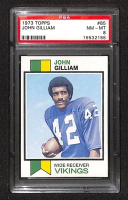 1973 TOPPS #85 JOHN GILLIAM PSA 8 NM-MT 15532155  - Image 1 of 3