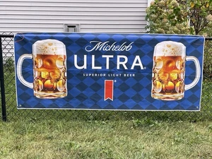 Michelob Ultra Superior Light Bier Vinyl Banner Werbeschild Sammlerstück - Bild 1 von 3