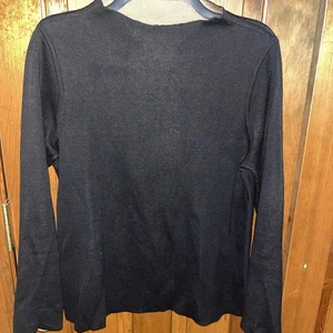 Eileen Fisher Black Tan High Neck Sweater Size Small (A338) - Picture 1 of 5
