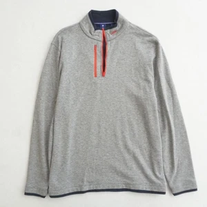 FootJoy Mens Pullover Golf 1/4 Zip Long Sleeve Gray Cotton Wool Blend Large - Picture 1 of 11