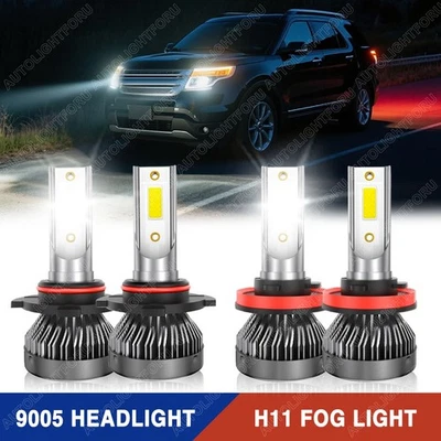 Kit combinado de 4 faros LED altos/bajos + faros antiniebla para Ford Explorer 2011-2015 Foto 1 de 4