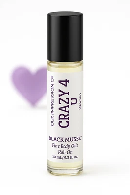 Black Musse Our Impression of CRAZY 4 U Mujer Aceite Corporal Fino Roll On Perfume 10 ml Foto 1 de 4