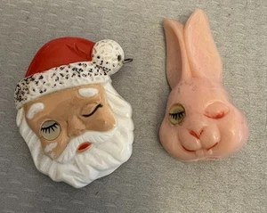 Lote Broche Plástico Celuloide Lenticular Guiño Ojo Navidad Santa Rosa Conejo de Pascua - Imagen 1 de 6