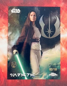 2025 Topps Chrome Star Wars Black Refractor /10 Indara Aurebesh Debut Card - Picture 1 of 2