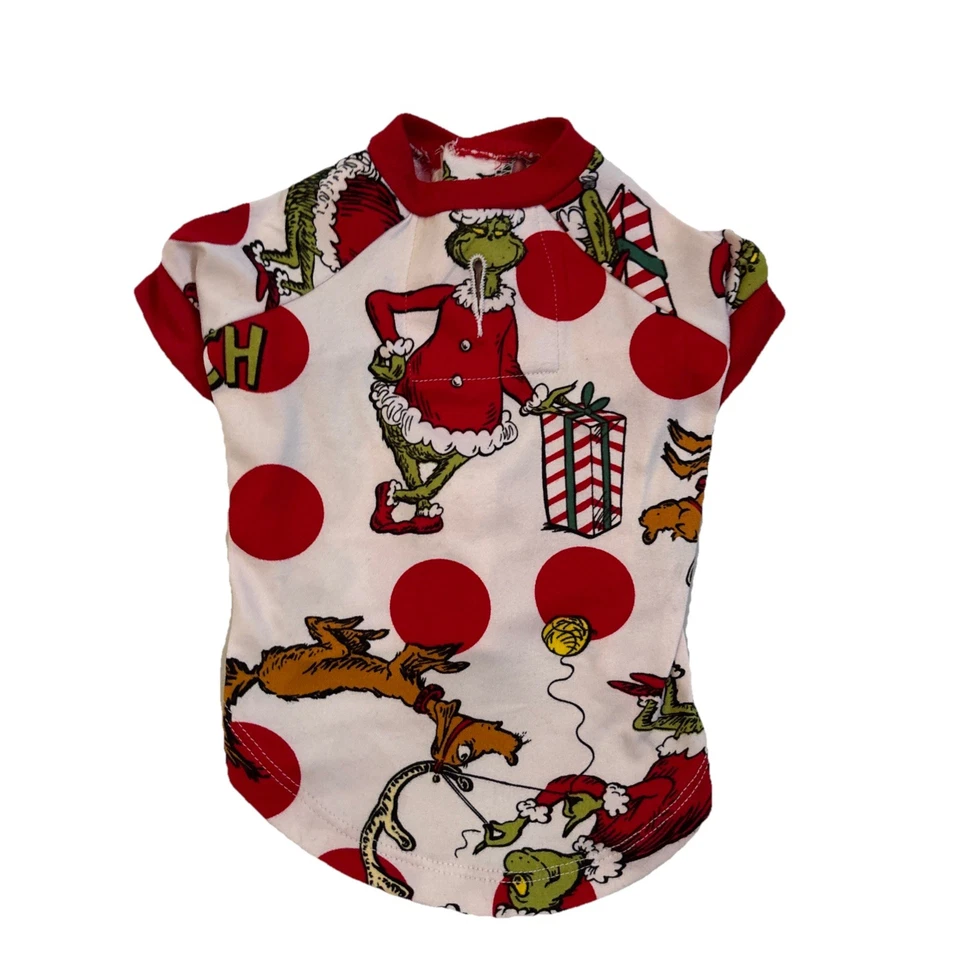 Grinch Pet Pajamas XS Christmas Dog Family Pjs Max Reindeer White Red Matching - Image 1 of 4