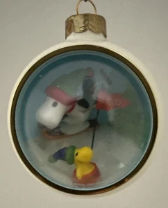 Vintage 1979 Hallmark Snoopy & Woodstock Christmas Panorama Ornament Peanuts  - Picture 1 of 6