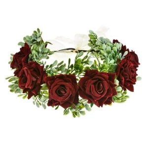 Women Flower Crown Floral Headpiece Festival Wedding Hair Wreath Floral Crown... - Picture 1 of 4