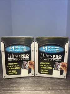 Lot of 2 Ultra Pro Combo Pack 25 3"x 4" Top loaders - Picture 1 of 2