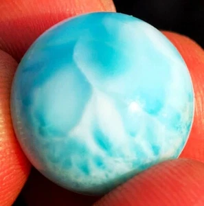 0.69"41CT Gemmy!!! Natural Blue Larimar Crystal Sphere Ball Dominican ia7991 - Picture 1 of 12