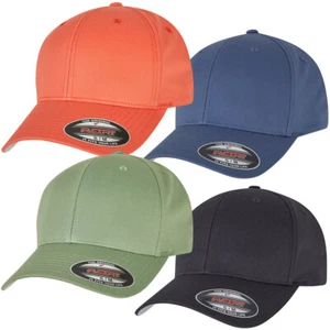 Flexfit Wooly Combed Cap Basecap Unisex Baseballkappe Mütze Unifarben Twill Neu - Picture 1 of 29