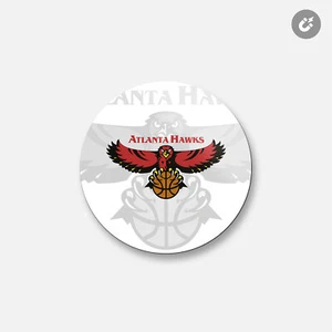 Atlanta Hawks NBA | 4"" X 4"" Imán decorativo redondo - Imagen 1 de 2