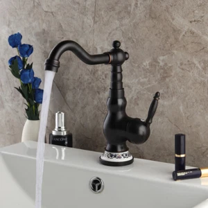 9"Oil Rubbed Bronze Bathroom Sink Faucet Single Handle Mixer Tap Deck Mount - Bild 1 von 10