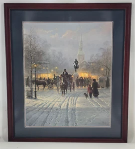 G. Harvey "Noche de invierno en el viejo Boston" 32"x37" enmarcado S/N 1562/2500 con certificado de autenticidad - Imagen 1 de 9
