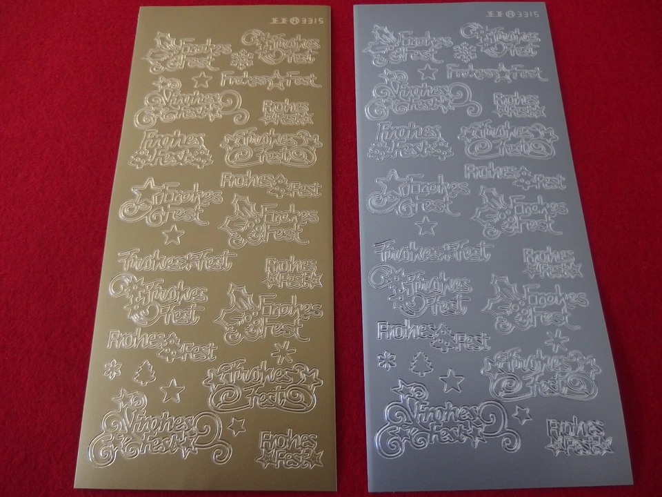 Konturensticker - Sticker für Kartengestaltung - Schriftzug Frohes Fest - Mix - Bild 1 von 1