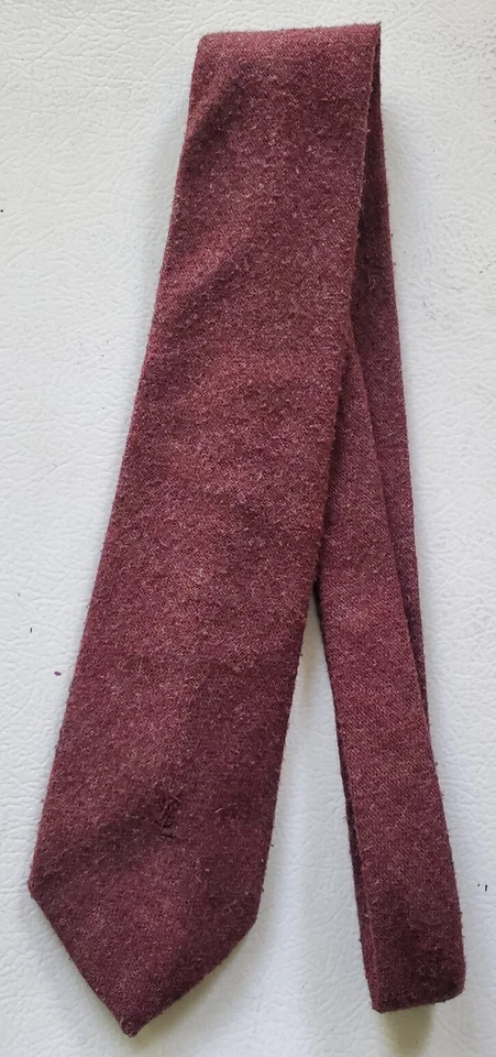 Yves Saint Laurent Heather Mist Solid Oxblood tie 3" X 55" . Made In Italy. - Image 1 of 4