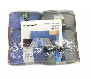 MARY MAXIM STAGHORN LACE THROW 98998N 45x57 NIP KIT - Picture 1 of 4