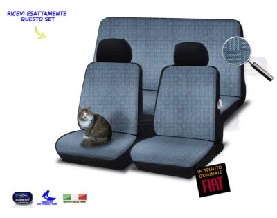 Coprisedili per Vecchia per  Panda 141 A Classic in tessuto originale set cotone - Immagine 1 di 4