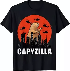 Capybara Shirt Funny Capybara Rodent Capyzilla Funny T-Shirt - Picture 1 of 4