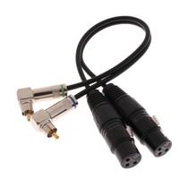 2x enchufe macho de ángulo recto RCA a 2x 3Pin XLR Cable de audio estéreo